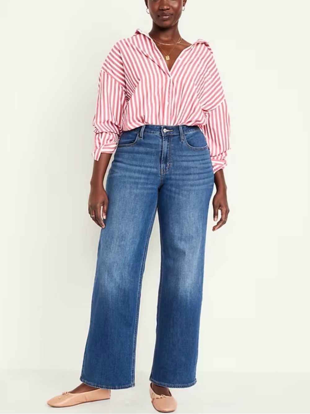 Old Navy Blue Wide-Leg High-Rise Jeans - Size 10